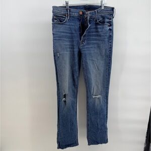 MOTHER The Mid Rise Dazzler Ankle Fray